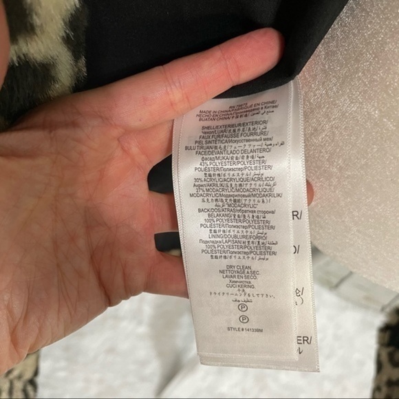 BCBG Tan Leopard Ariel Wool-Blend Peacoat XS - Picture 8 of 15